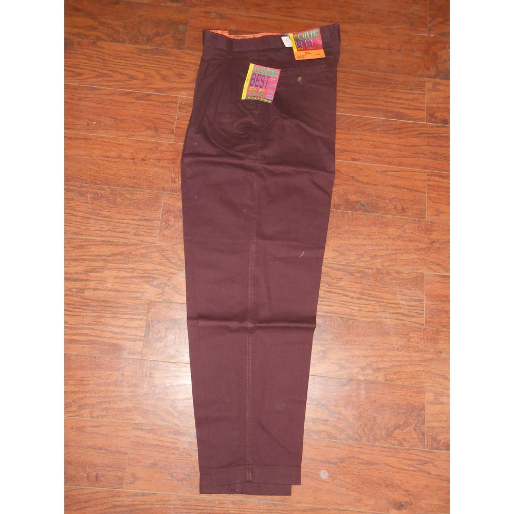 Mens 80s Vintage Cotler Best 31x32 Maroon Dark Red Dress‎ Pants Parachute Jeans!